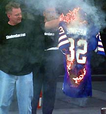 Bob Enyart and Doug McBurney burn O.J. Simpson's memorabilia
