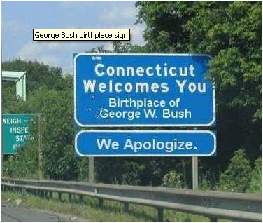 George Bush birthplace sign
