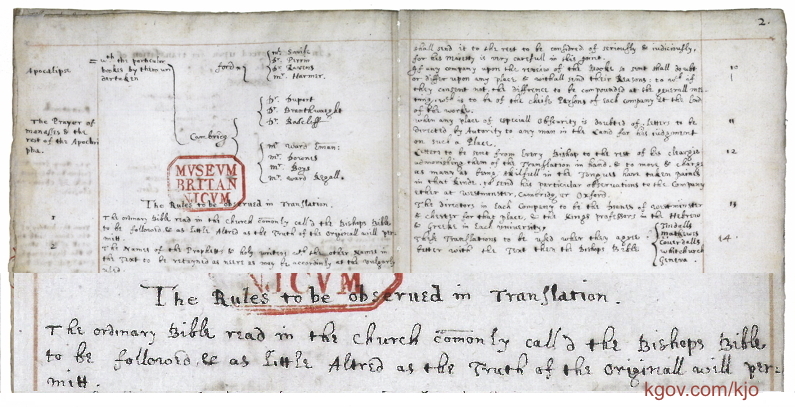 The 1611 King James' First Rule of translation: Follow the Bishops' Bible text