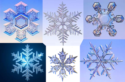 Snowflakes created through God's design of nature