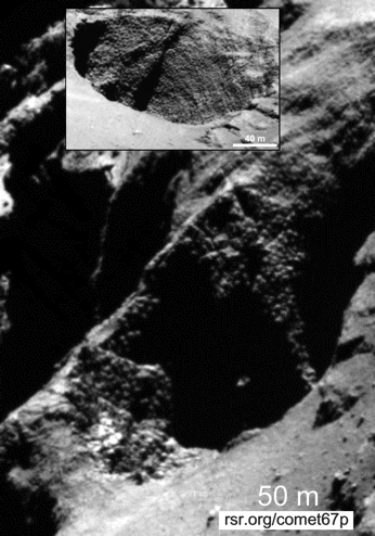 Comet 67P has rounded boulders contrary to secular expectations but confirming creationist predictions