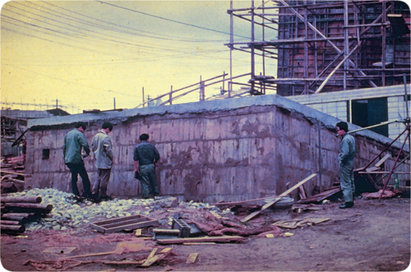 Liquefaction caused this buried concrete tank to float to the surface during an earthquake