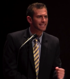 Travis Barlock from an evolution debate at DU