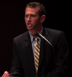 Travis Barlock from an evolution debate at DU