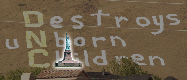 ARTL sign vs the statue of liberty